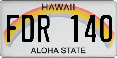 HI license plate FDR140