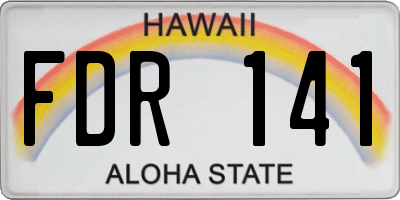 HI license plate FDR141