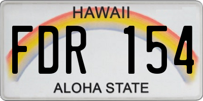 HI license plate FDR154