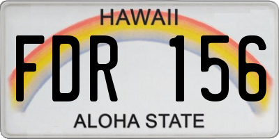 HI license plate FDR156