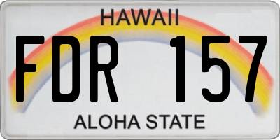 HI license plate FDR157