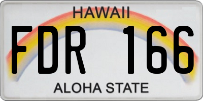 HI license plate FDR166