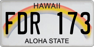 HI license plate FDR173