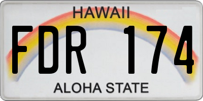HI license plate FDR174