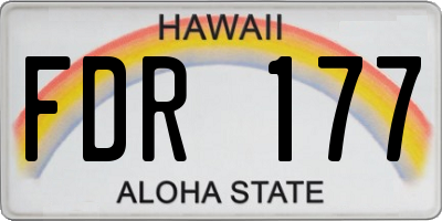HI license plate FDR177