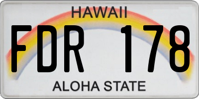 HI license plate FDR178