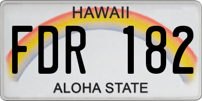 HI license plate FDR182