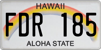 HI license plate FDR185