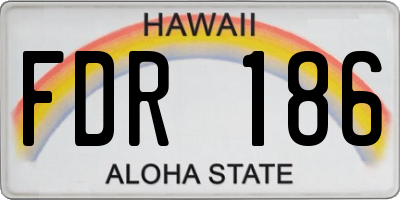 HI license plate FDR186