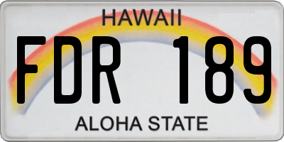 HI license plate FDR189