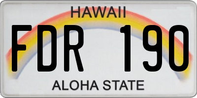 HI license plate FDR190