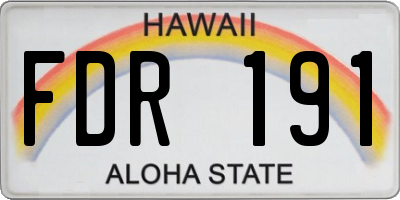 HI license plate FDR191