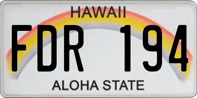HI license plate FDR194
