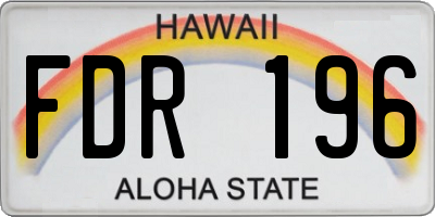 HI license plate FDR196