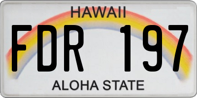 HI license plate FDR197