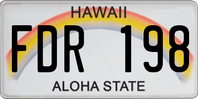 HI license plate FDR198