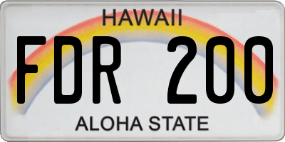 HI license plate FDR200