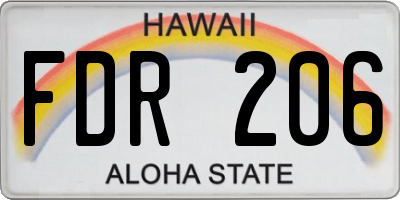 HI license plate FDR206