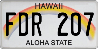 HI license plate FDR207