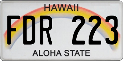 HI license plate FDR223