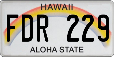 HI license plate FDR229