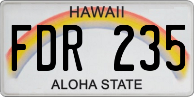 HI license plate FDR235