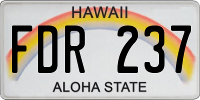 HI license plate FDR237
