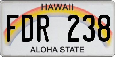 HI license plate FDR238