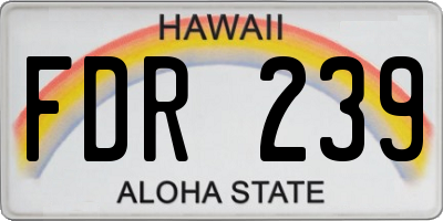HI license plate FDR239