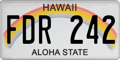 HI license plate FDR242