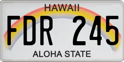 HI license plate FDR245