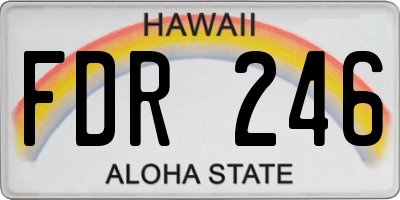 HI license plate FDR246