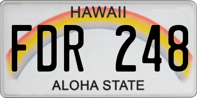 HI license plate FDR248