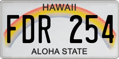 HI license plate FDR254