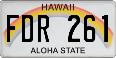 HI license plate FDR261