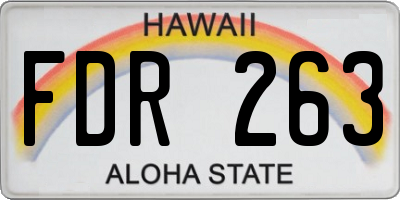 HI license plate FDR263