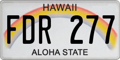 HI license plate FDR277