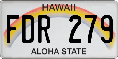 HI license plate FDR279
