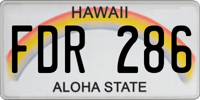 HI license plate FDR286