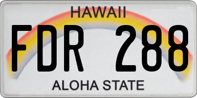 HI license plate FDR288