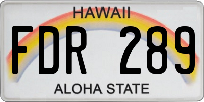 HI license plate FDR289