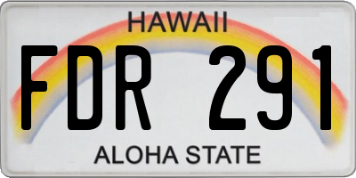 HI license plate FDR291