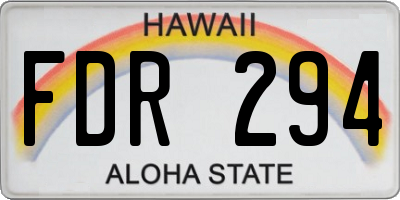 HI license plate FDR294