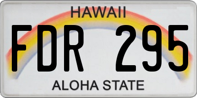 HI license plate FDR295