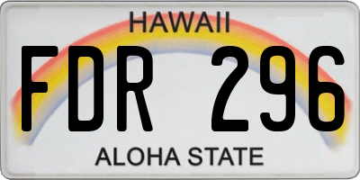 HI license plate FDR296