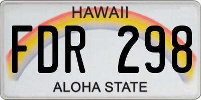 HI license plate FDR298