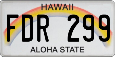 HI license plate FDR299