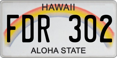 HI license plate FDR302