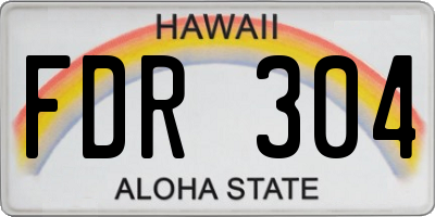 HI license plate FDR304