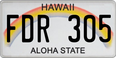 HI license plate FDR305